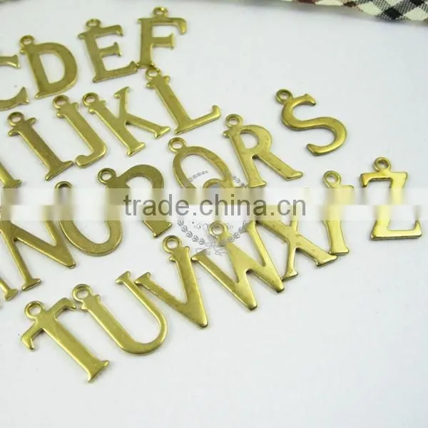 1set 26 letters of alphabet raw copper charm,brass charm,vintage charm,charm for necklace1891059