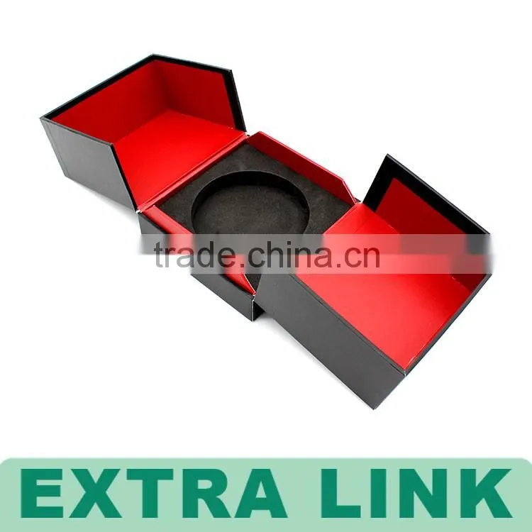 Custom Logo Printed Wholesale Products Matte Black Magnetic Wine Glass Bottle Cup Gift Boxes With EVA Form