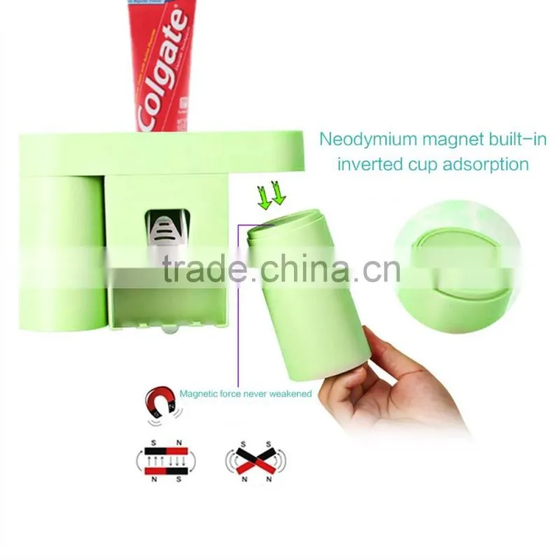 Toothbrush holder and toothpaste dispenser