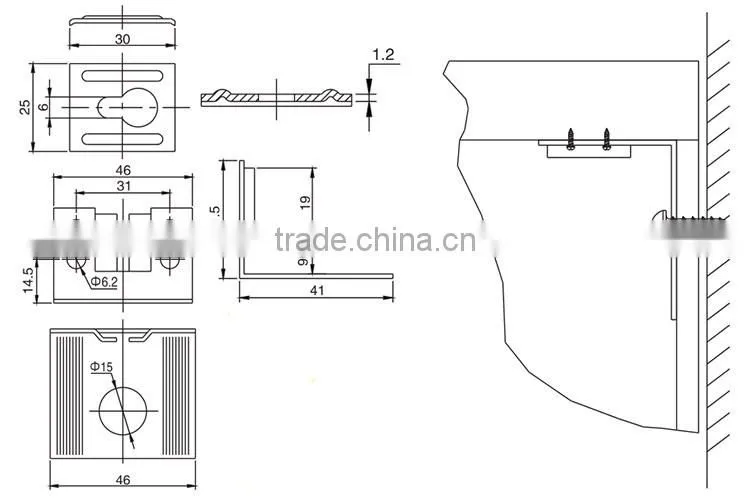 Kitchen Hardware Unit Wall Hanging Cabinet Hanger Bracket