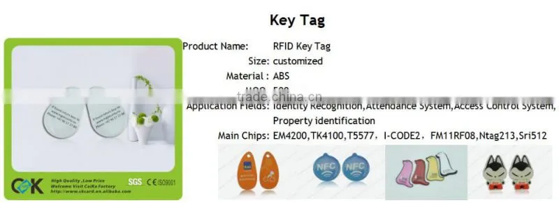 Long range UHF passive RFID epoxy key tag with cheap price