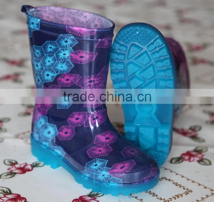 Kids Clear Transparent Rain Boots Wuth LED Light
