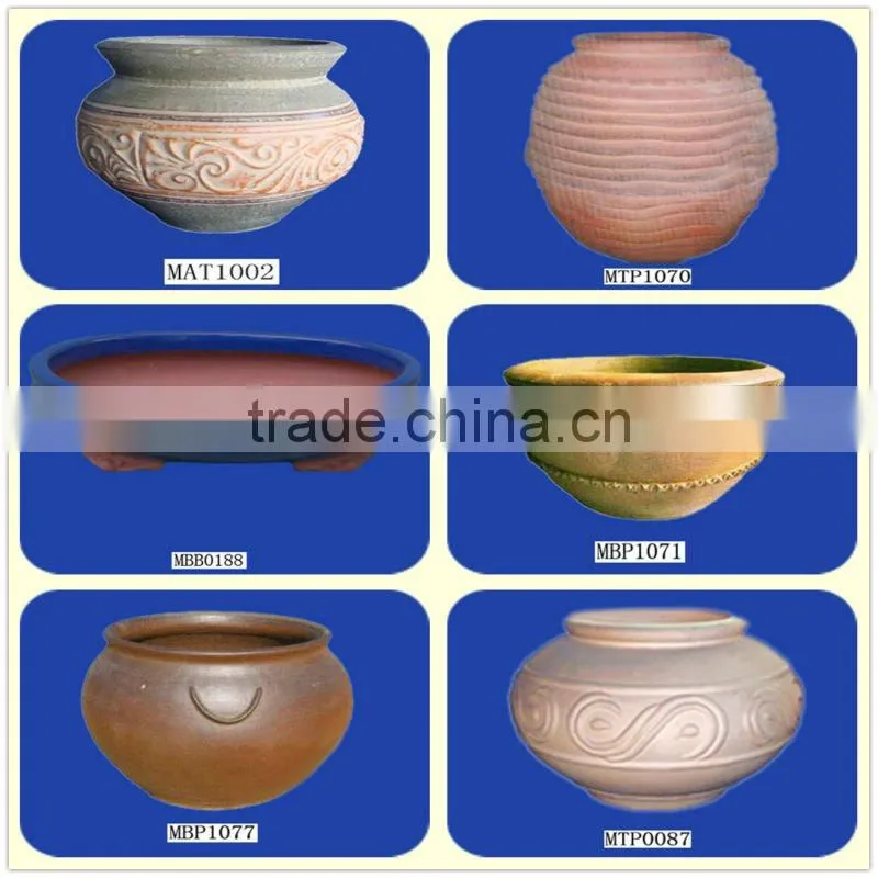 Terracotta painted art clay vase