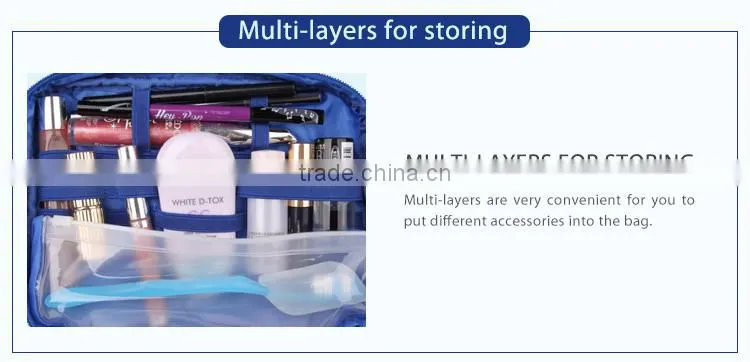 2017 new design roll up cosmetic case hanging cosmetic bag