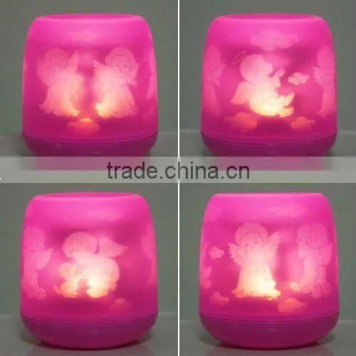 LED E-flameless Light Heart Projection Candle Lmap