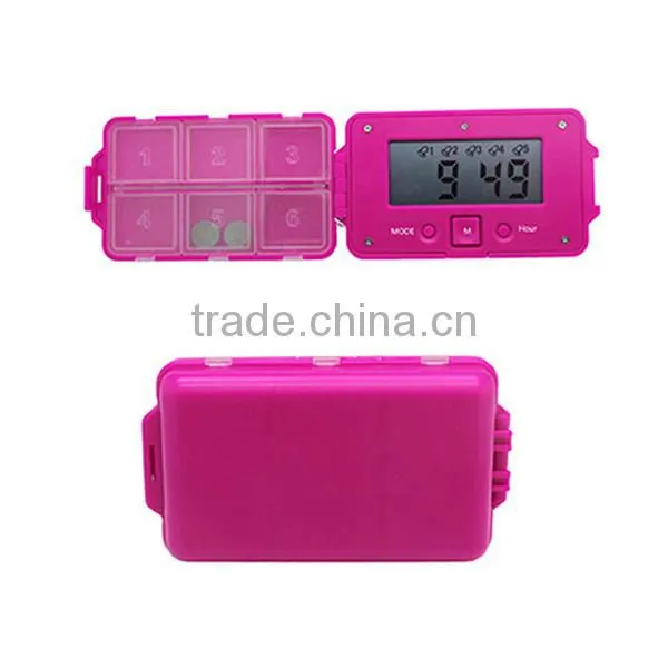 Portable 5 Group Pill Box with Alarm Timer