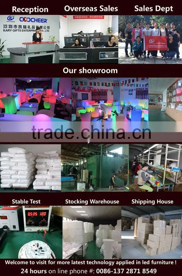 LED commerical bar table club plastic furniture lighting