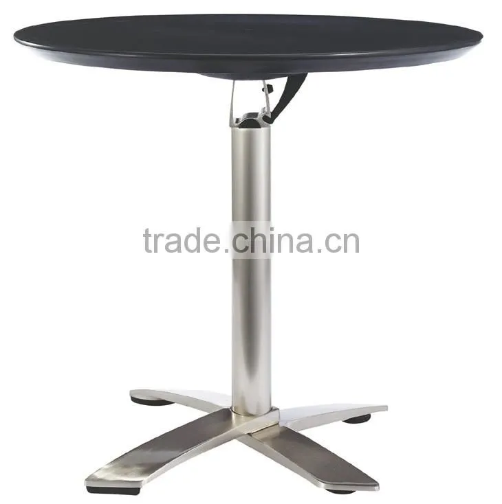 High quality fashion modern outdoor folded ABS top brushed aluminum cocktail table bar table LQ- BT307B