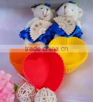 2015 fashion heart-shaped silicone cake mold& silicone baking tools