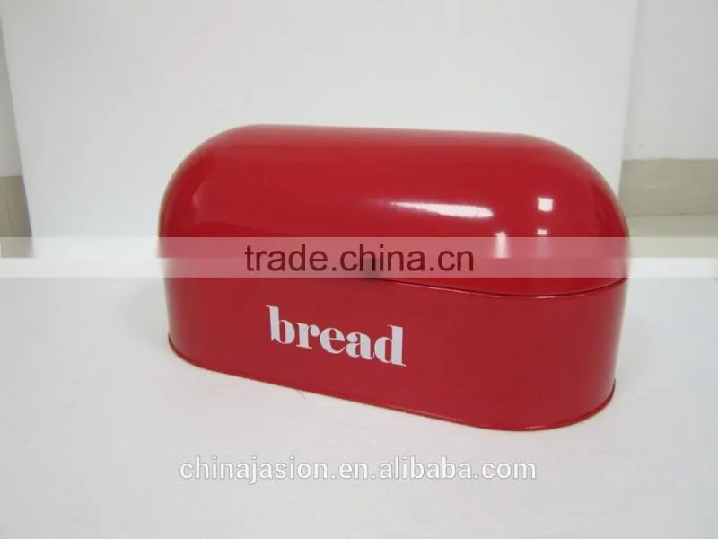 Rectangular Cream Food Kitchen Storage Enamel Bread Bin Box