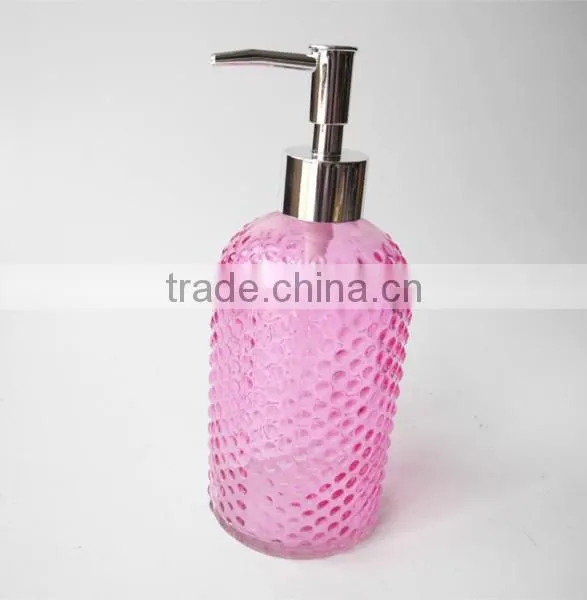 480ml cambered sanitizer bathroom use packaging glass bottle with pump lid