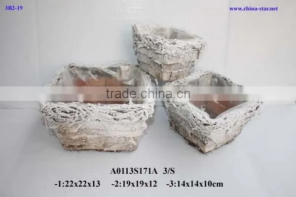 birch floral basket