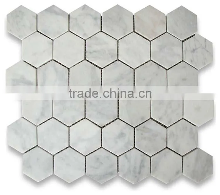 MM-CV256 Hot product indoor design natural white hexagon marble and stone mosaics tiles