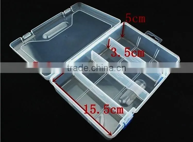 2-layer Plastic Adjustable Compartments metal aglet Tool Bin Storage Box