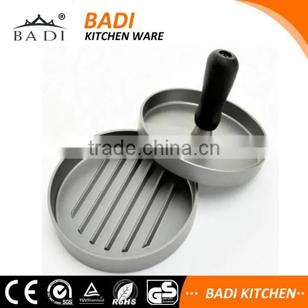 1 section cast aluminum TPR handle mini hamburger patty maker