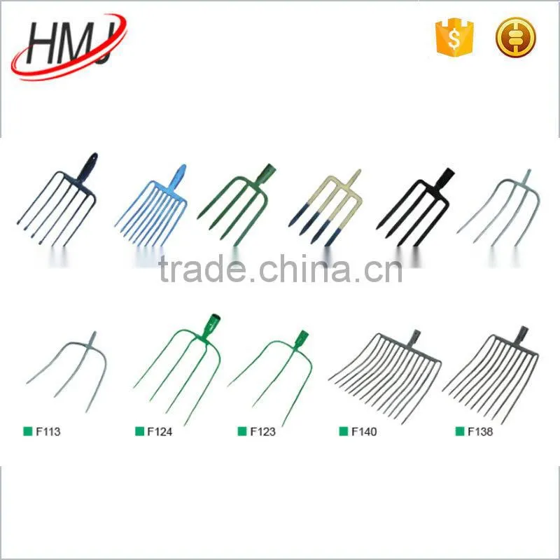 4 tine spading garden hay fork head