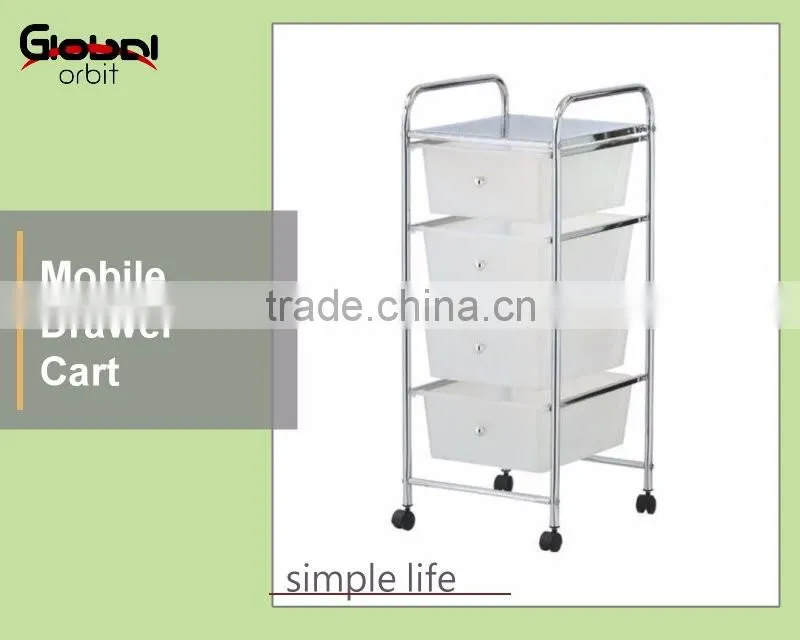 Easy To Move Plastic Drawer Organizer Mobile Office Storage Drawer Trolley Cart