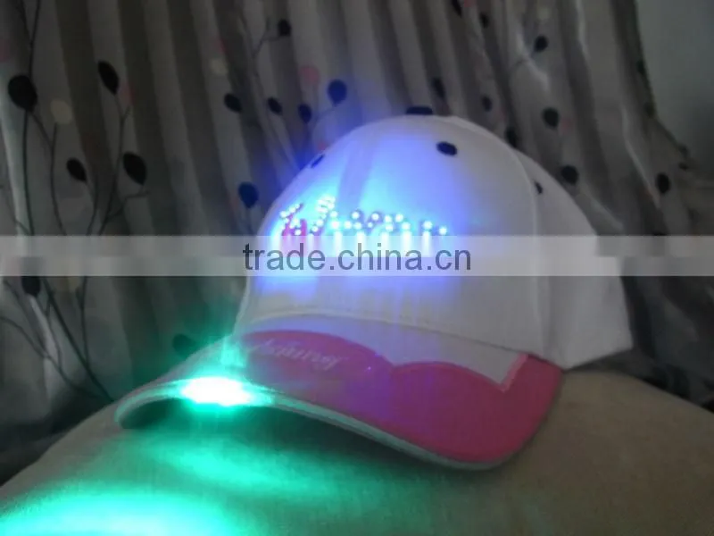 Fashion flash light caps with embroidery logo design