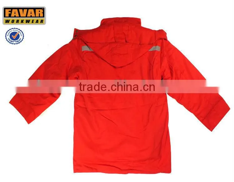 winter men's quilted cotton long work FR jacket reflective jacket