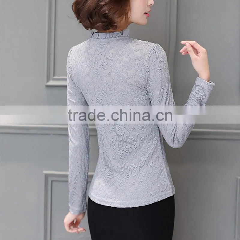 Hot selling new design sleeveless lace top T-shirt oem service china+supplier+clothing