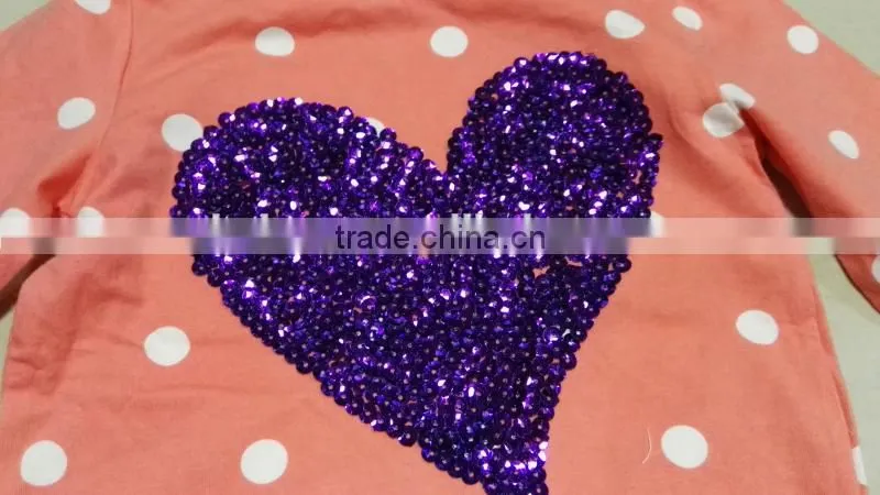 Yiwu stocks lots girl's most popular long sleeve pink t-shirt