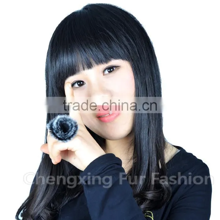 CX-A-64F Rabbit Fur Cute Flower Fashion Ring