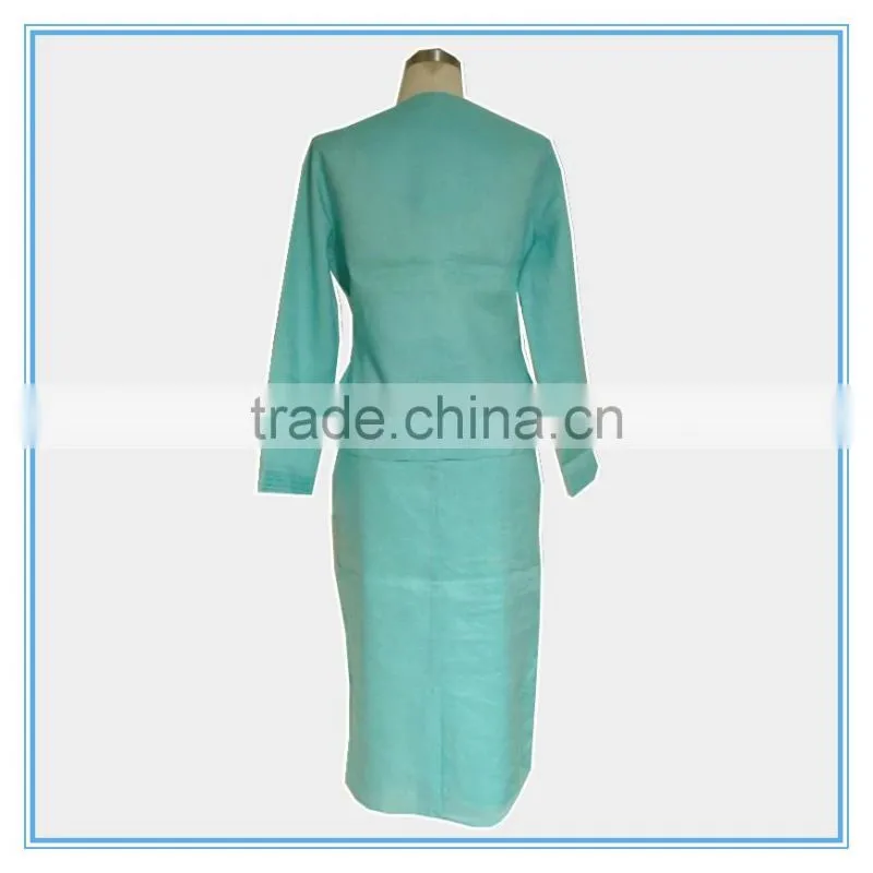Autumn New Design Formal Long Sleeve Embroidery Blouse And Skirt Women Church Suits