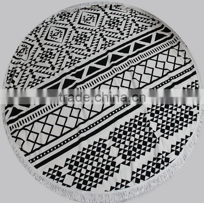 2017 New fashion 150cm microfiber customized printed roundies beach towel
