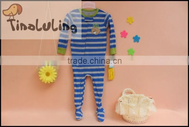 Wholesale new Unisex 100% cotton baby footed pajamas one piece pajamas