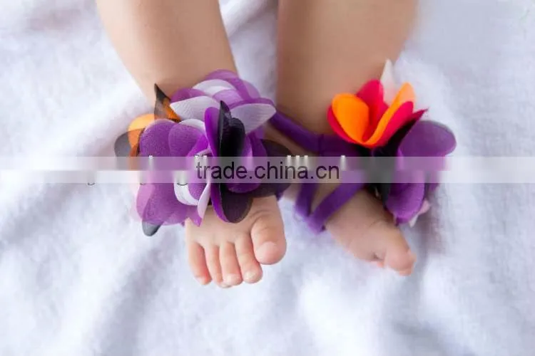 Newest Baby barefoot sandals foot flower infant Kids foot wear sandals walker shoes Barefoot Sandals
