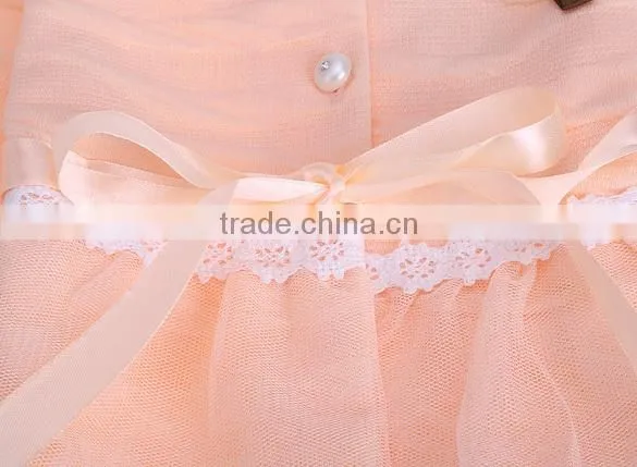 Stylish fashion lace fancy pattern cotton dresses for baby Girl 1 year