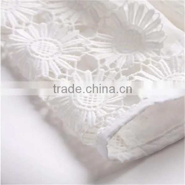 odm manufacturer 2015 summer fashion design round collar half sleeve lace shirt for ladies slim sexy women big size blouses