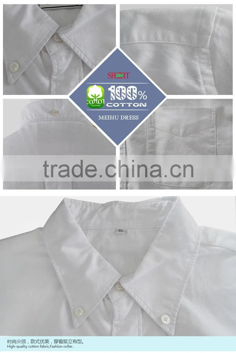 2017 Formal white new Brand Autumn Oxford button- down collar mens slim fit warm fashion shirt