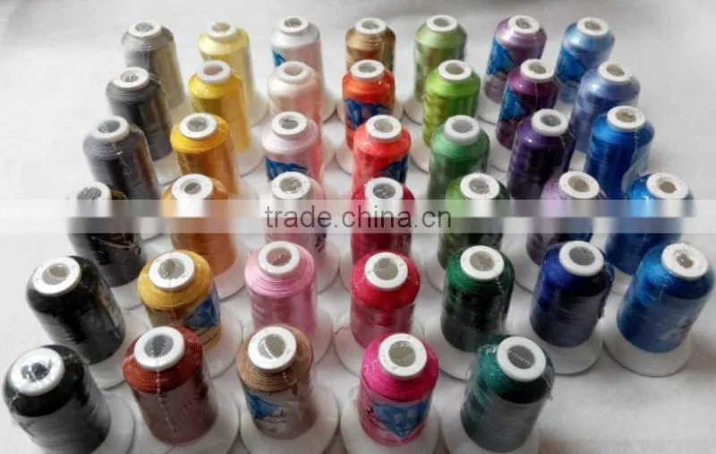 Brand New Brother Colors Machine Embroidery Thread Polyester Thread Set 1000m *40 , 120d/2(40wt), Free Shipping