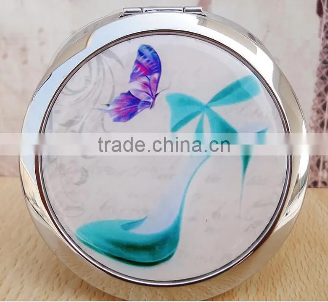Double Sied Folded Makeup Cosmetic Stainless Steel Folding Mirror