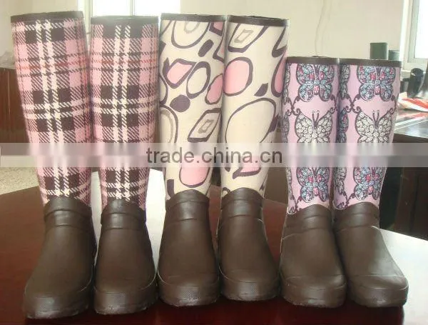 Neoprene Rubber sole knee high boot/outdoor boot