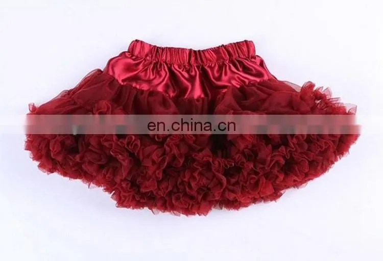 2015 New pattern fluffy tutu skirt for girls fashion wine red baby girls birthday skirt