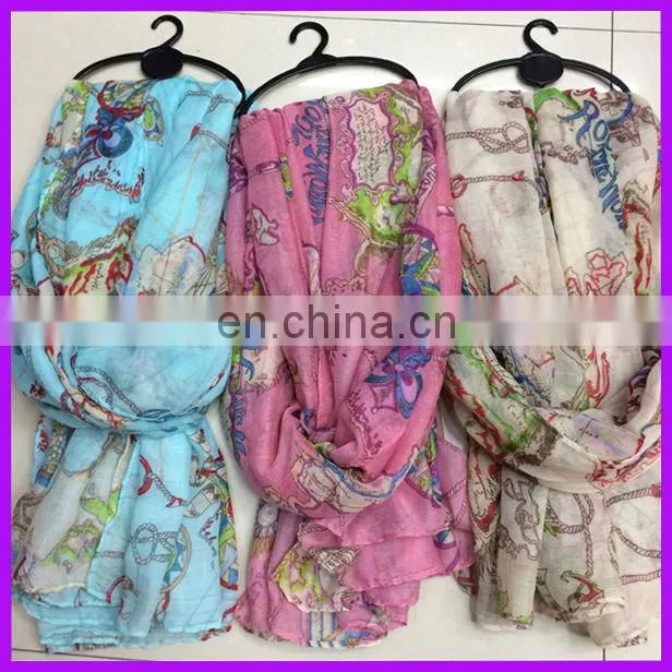 Chic flower wholesale polyester scarf