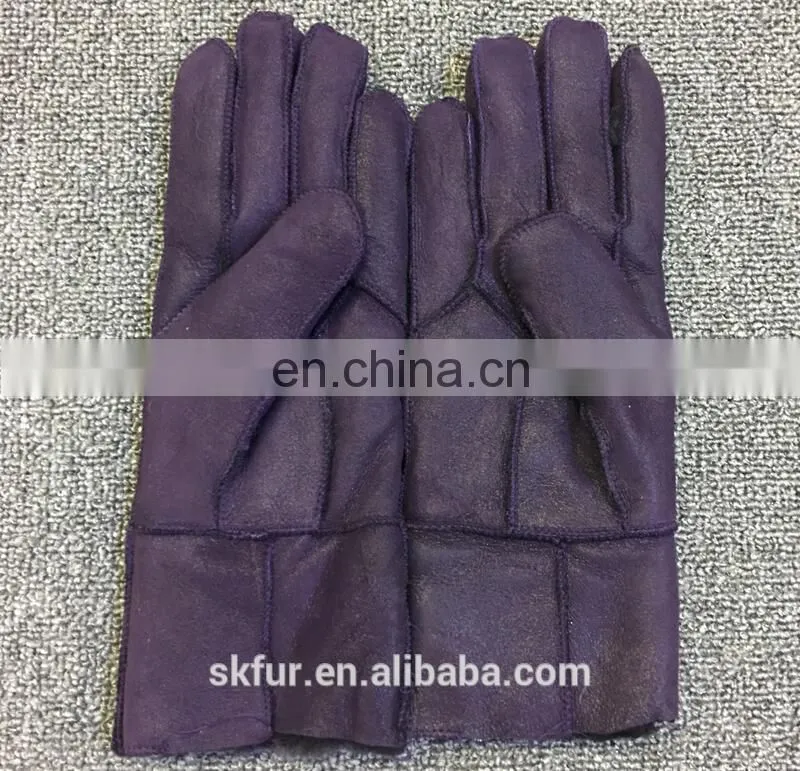 China factory wholesale genuine sheepskin fur leather gloves for men and kids