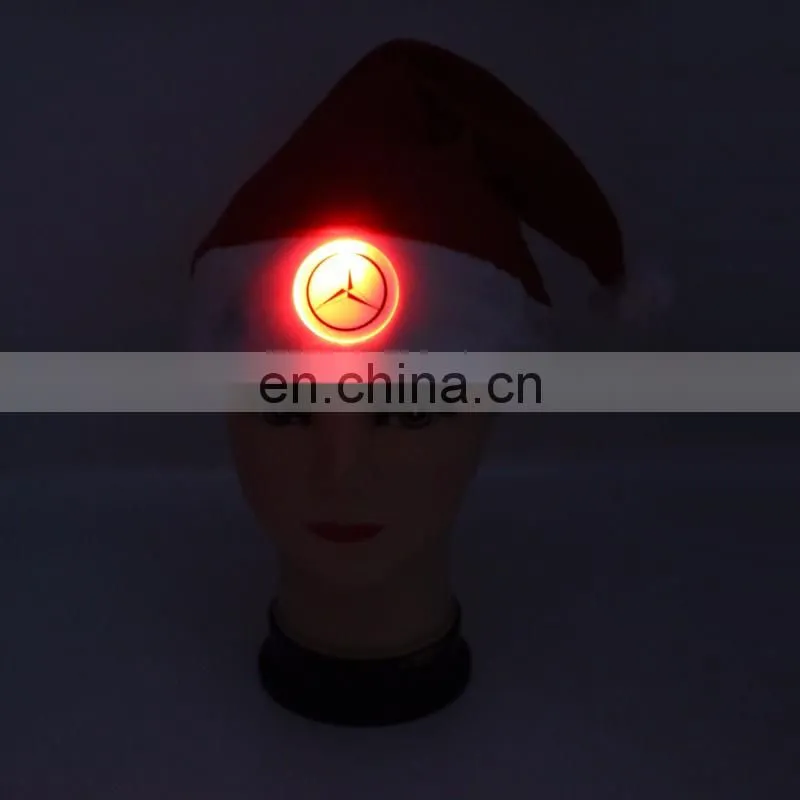 Best seller led lighted glow hat Christmas hat for promotion Flashing Santa Cluas Hat