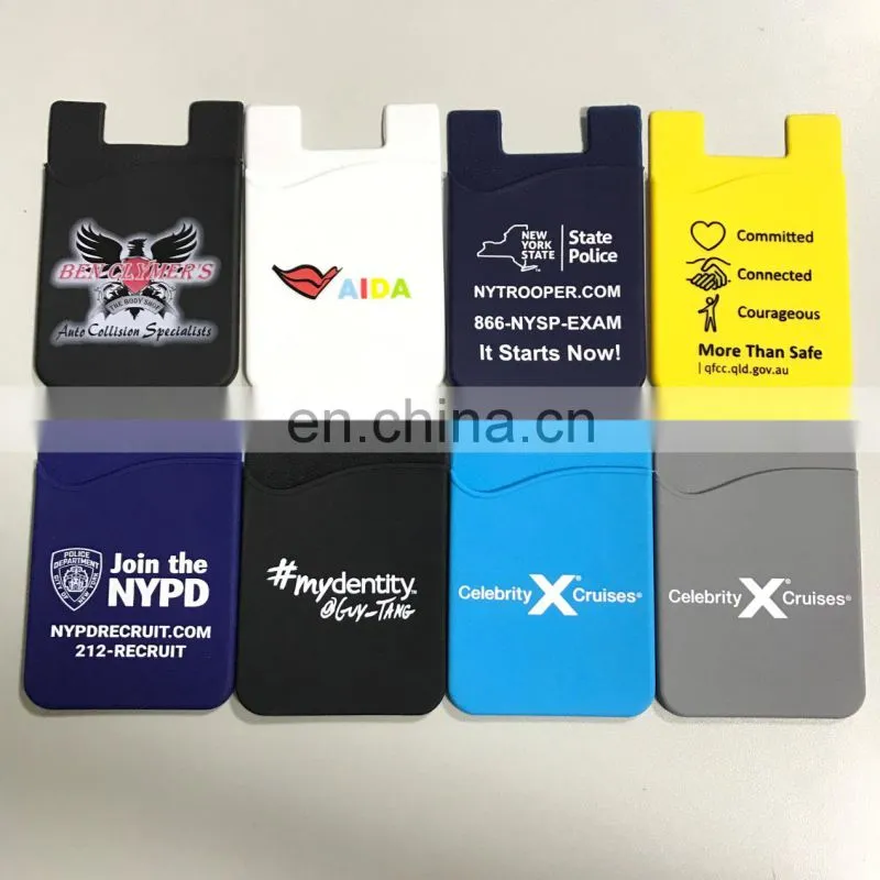 silicone cell phone credit card holder with sucker,silicone card holder with 3M sticker,pocket name card holder