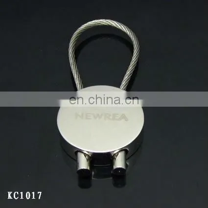 Matte Silver Heart Shape Wire Rope Metal Key Ring/Key Chain/Key Holder