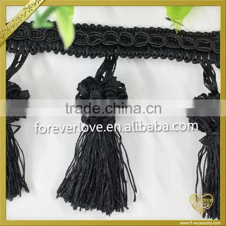 2016 Hot sale silk cord tassel trim fringe for curtain FT-011
