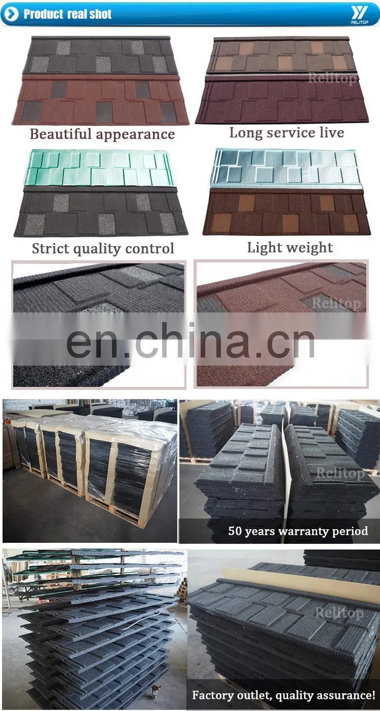 Good quality stone coated Alu=zinc roof sheet nosen type for house