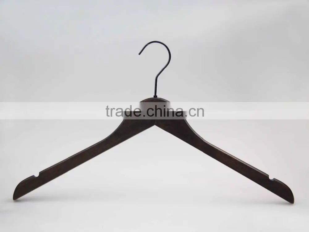 IMY-460 brush off brown wooden thin flat hangers for clothes