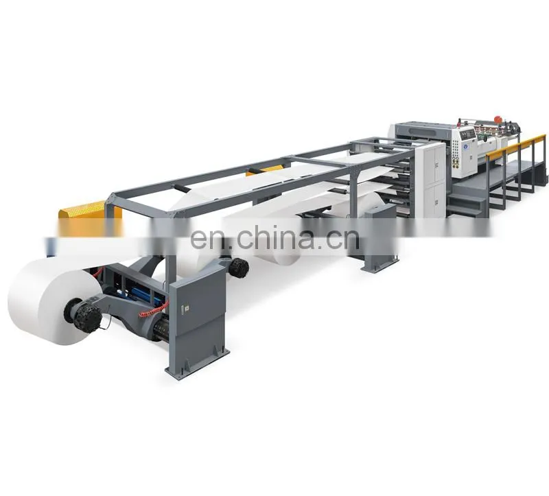 UCM1700A High Speed 2 Reel Corrugated carton Kraft Paper Roll to sheet Cutter Sheeter Machine