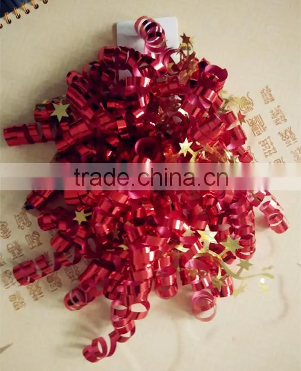 With PET star line 30inch length curly bow/wrapping curling ribbon bow for decoration