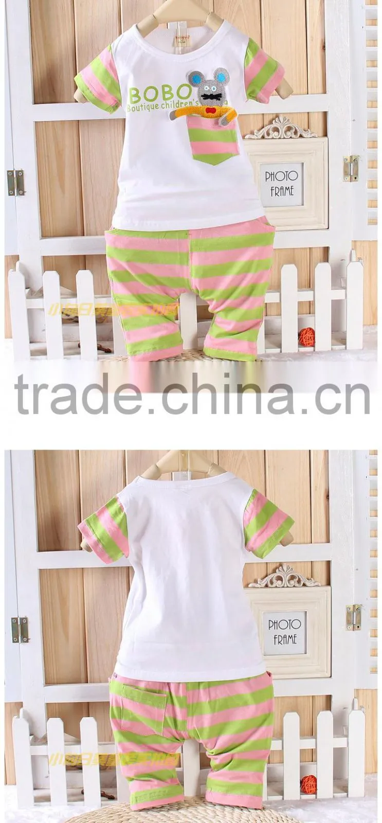 2015 summer shorts leisure suit cute baby wear t shirt and pant alibaba China Supplier