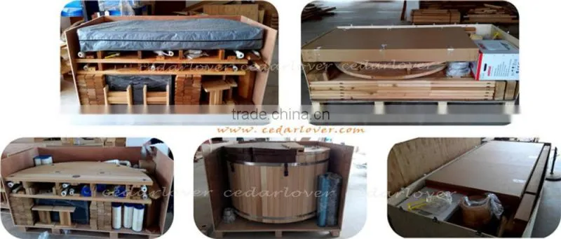 wooden mini one person hot tub freestanding bathtub
