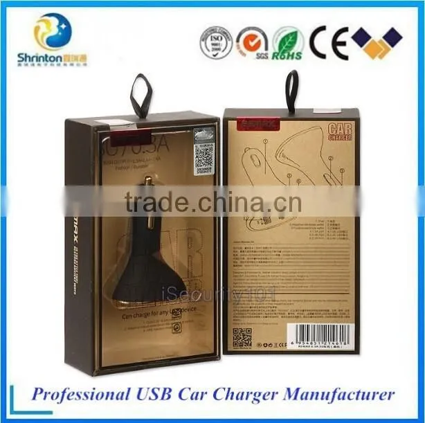REMAX USB 3 Port Smart IC Car Charger for Samsung Galaxy S5 Note 4